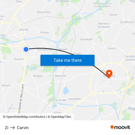 Zi to Carvin map