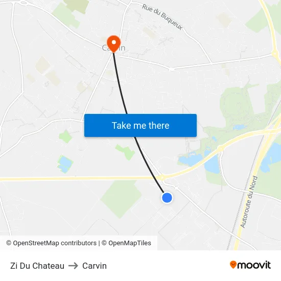 Zi Du Chateau to Carvin map