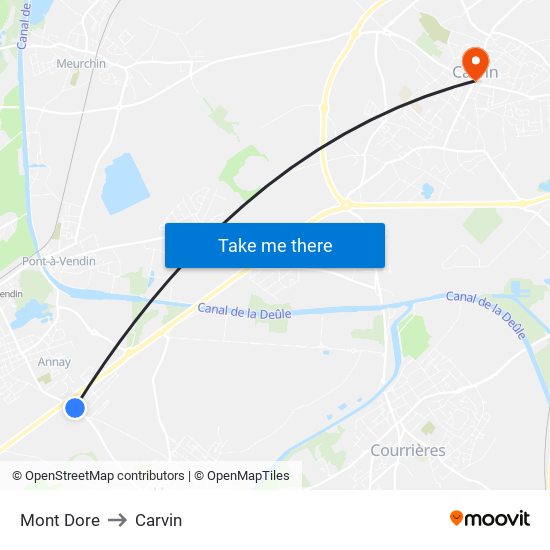 Mont Dore to Carvin map