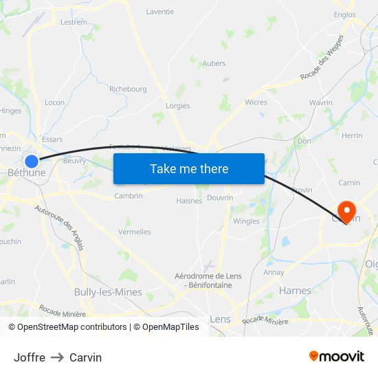 Joffre to Carvin map