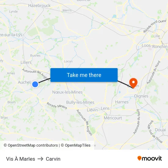 Vis À Marles to Carvin map