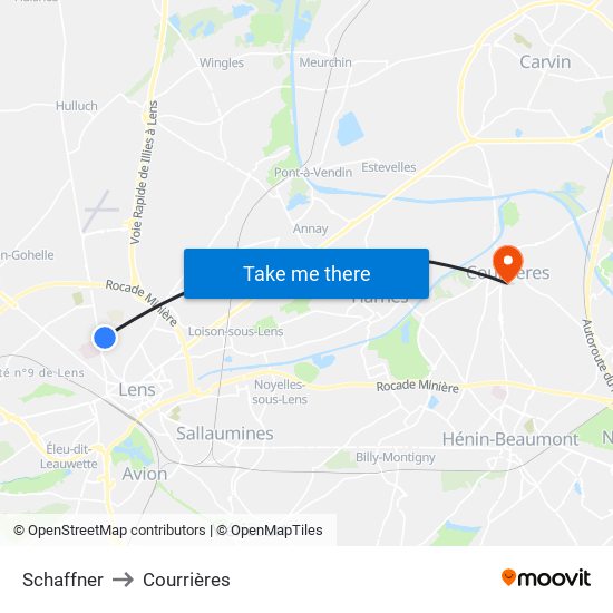 Schaffner to Courrières map