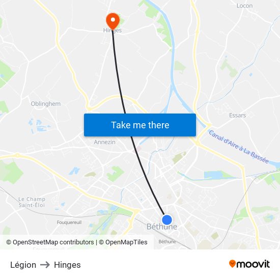 Légion to Hinges map