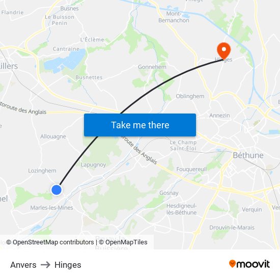 Anvers to Hinges map