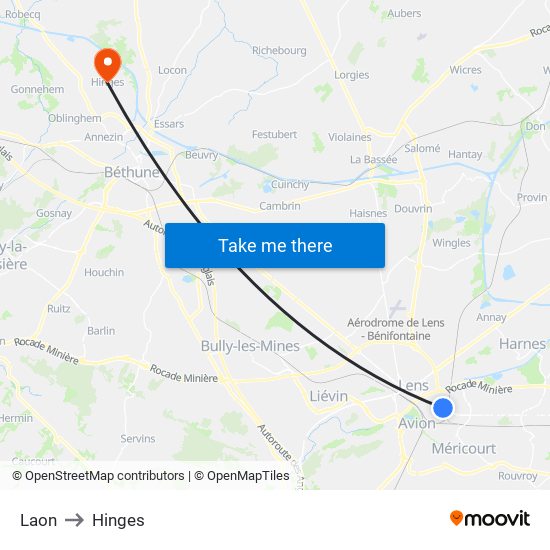 Laon to Hinges map