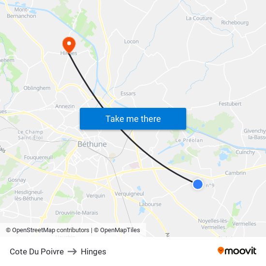 Cote Du Poivre to Hinges map