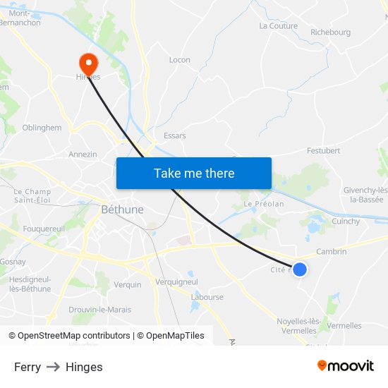 Ferry to Hinges map