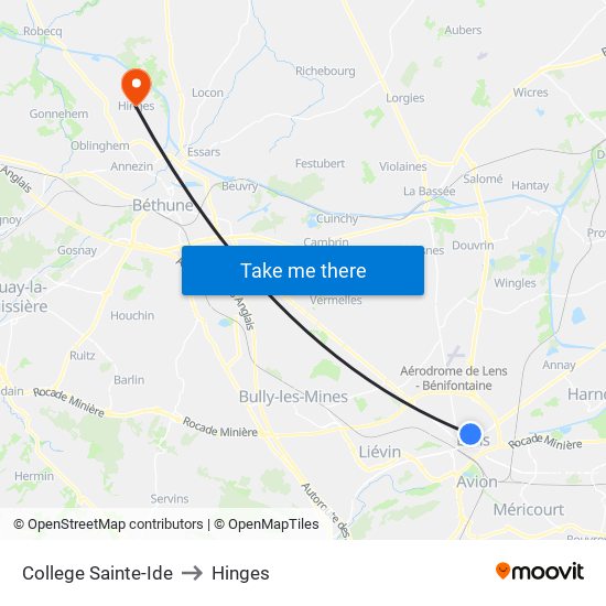 College Sainte-Ide to Hinges map