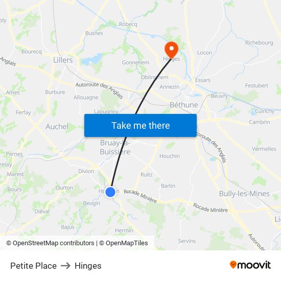 Petite Place to Hinges map