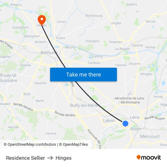Residence Sellier to Hinges map
