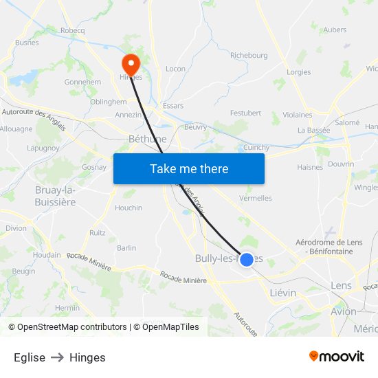 Eglise to Hinges map
