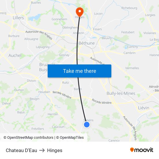 Chateau D'Eau to Hinges map