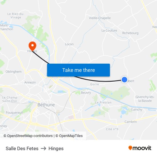 Salle Des Fetes to Hinges map