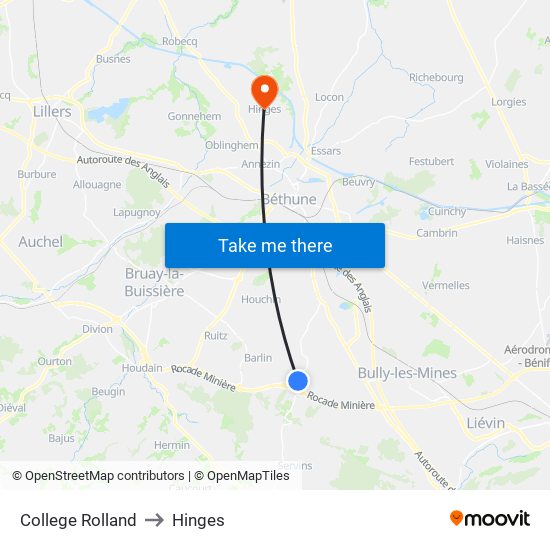 College Rolland to Hinges map