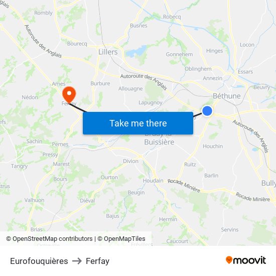 Eurofouquières to Ferfay map