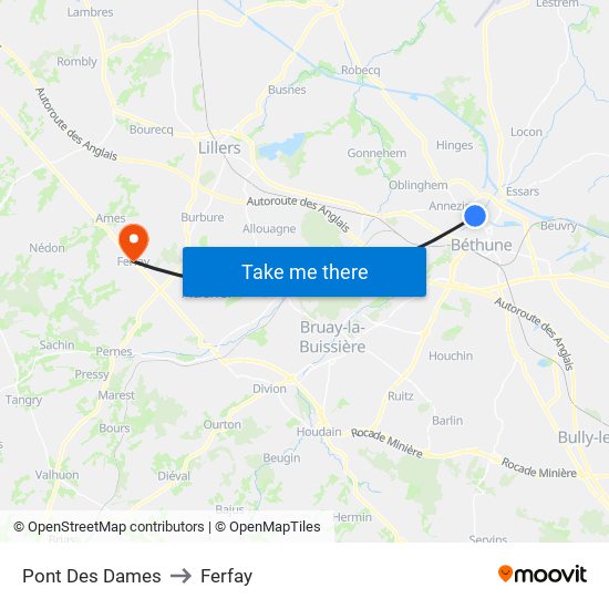 Pont Des Dames to Ferfay map