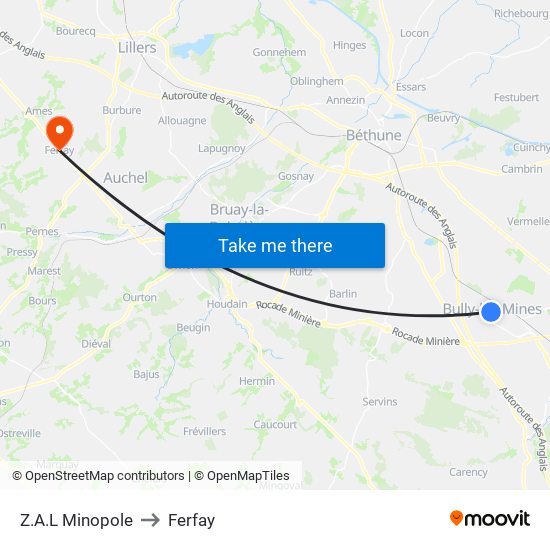 Z.A.L Minopole to Ferfay map