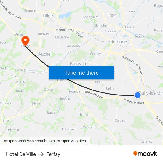 Hotel De Ville to Ferfay map