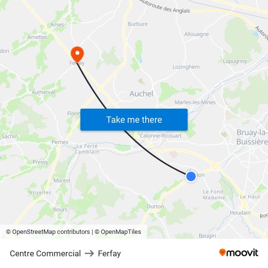 Centre Commercial to Ferfay map