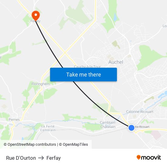 Rue D'Ourton to Ferfay map