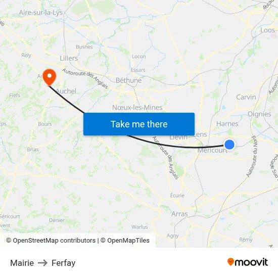 Mairie to Ferfay map