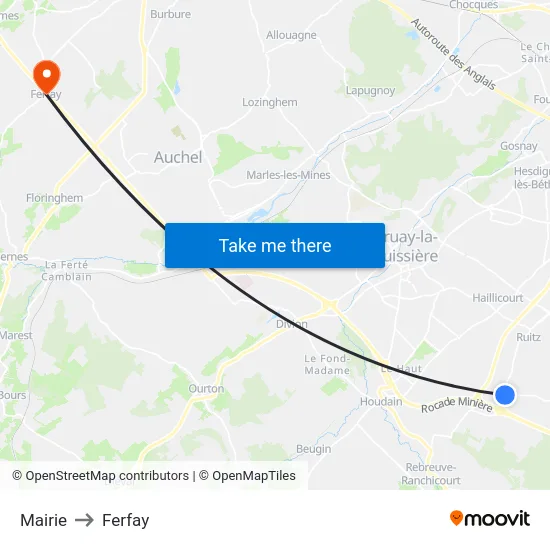 Mairie to Ferfay map