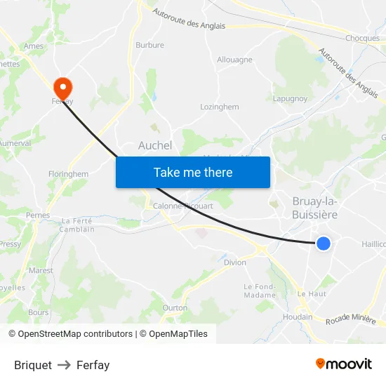 Briquet to Ferfay map