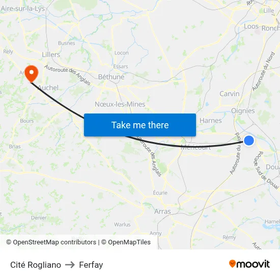 Cité Rogliano to Ferfay map