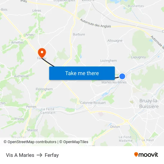 Vis A Marles to Ferfay map