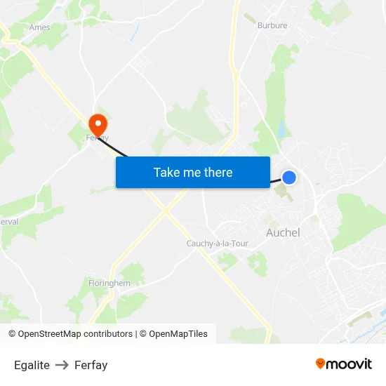 Egalite to Ferfay map