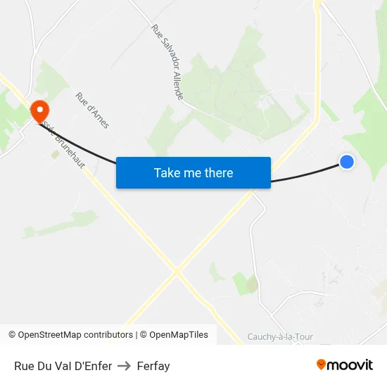 Rue Du Val D'Enfer to Ferfay map