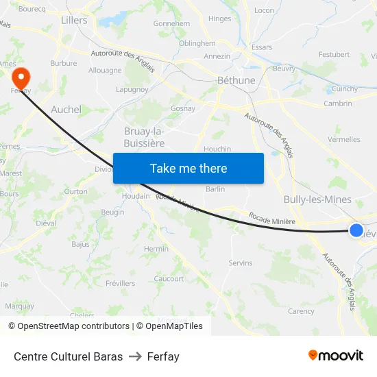 Centre Culturel Baras to Ferfay map