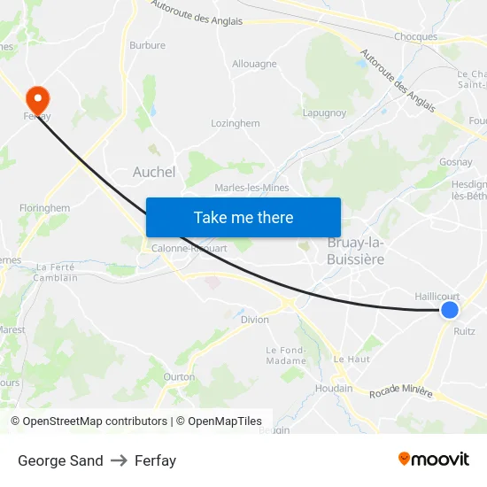 George Sand to Ferfay map