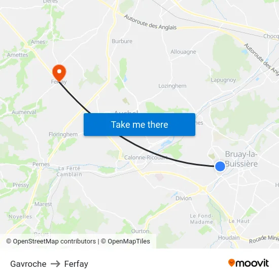 Gavroche to Ferfay map
