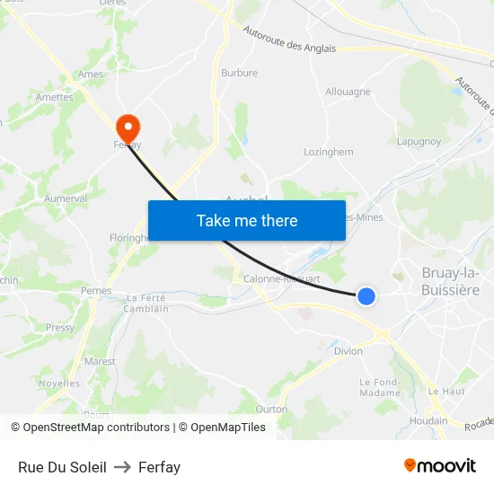 Rue Du Soleil to Ferfay map