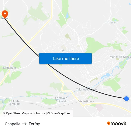 Chapelle to Ferfay map