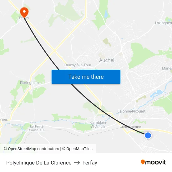 Polyclinique De La Clarence to Ferfay map
