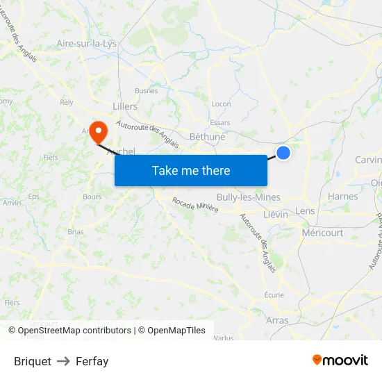 Briquet to Ferfay map
