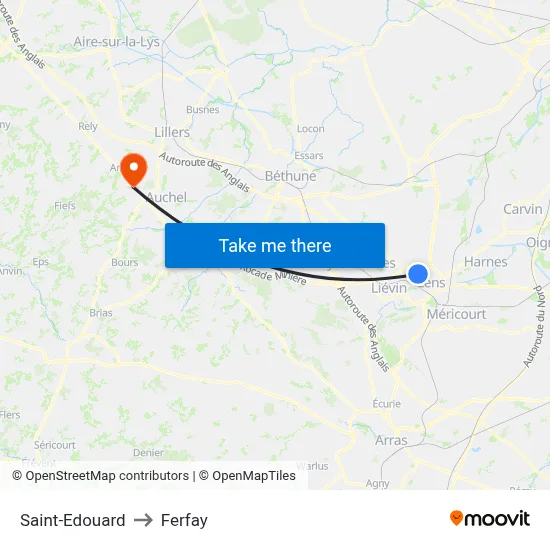 Saint-Edouard to Ferfay map