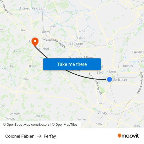 Colonel Fabien to Ferfay map