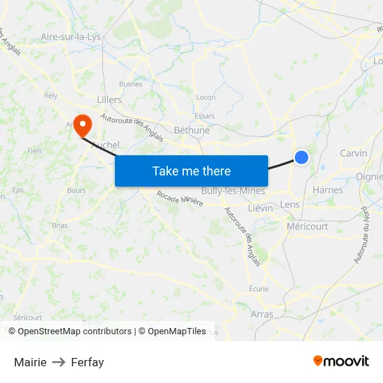 Mairie to Ferfay map