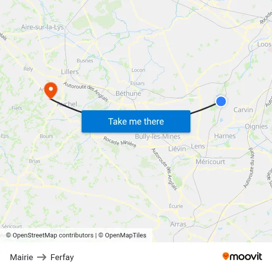 Mairie to Ferfay map