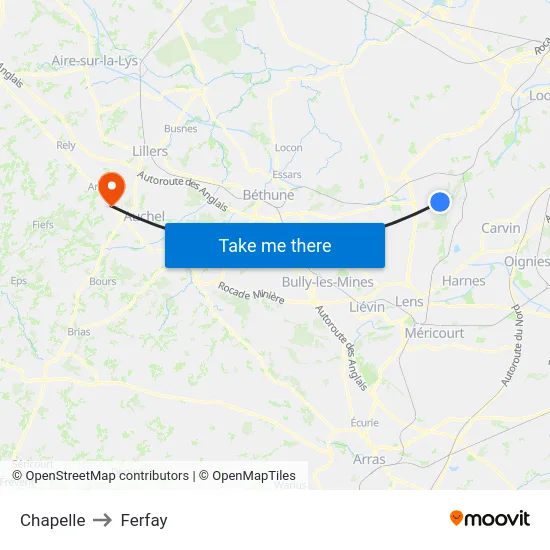 Chapelle to Ferfay map