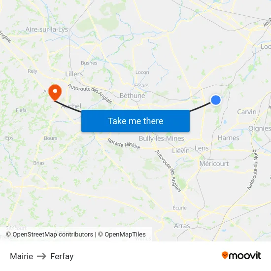 Mairie to Ferfay map