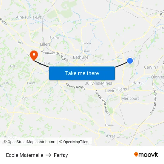 Ecole Maternelle to Ferfay map