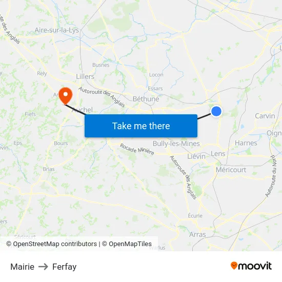 Mairie to Ferfay map