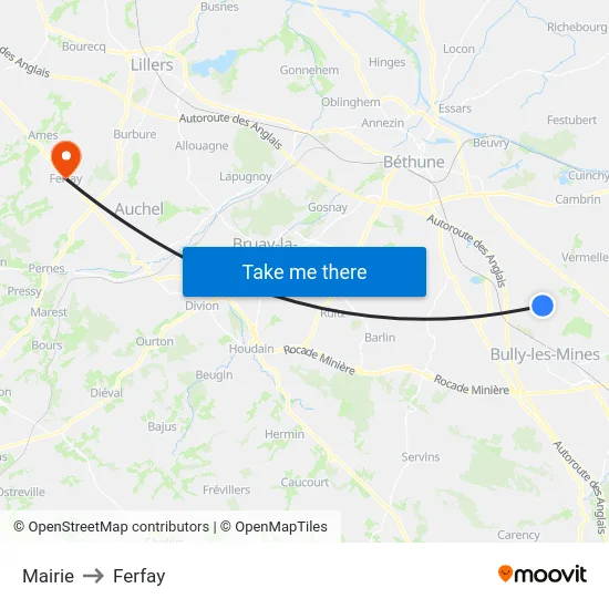 Mairie to Ferfay map