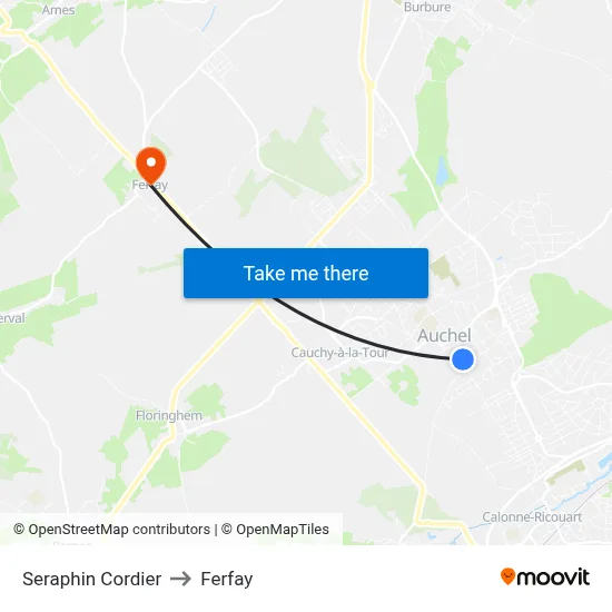 Seraphin Cordier to Ferfay map
