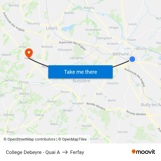 College Debeyre - Quai A to Ferfay map