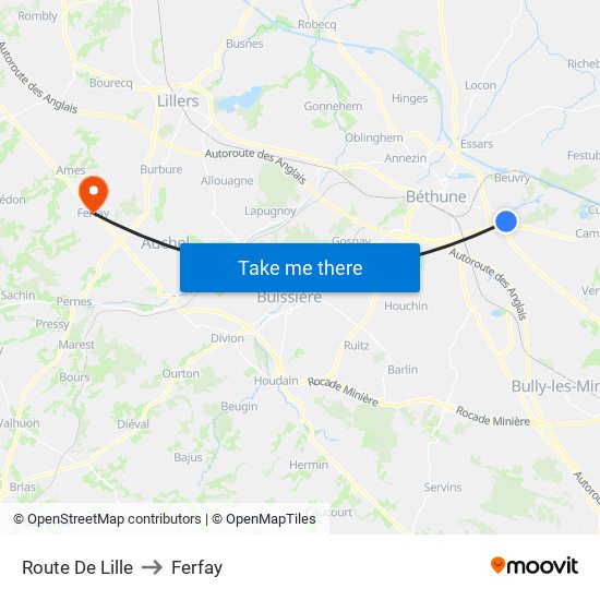 Route De Lille to Ferfay map